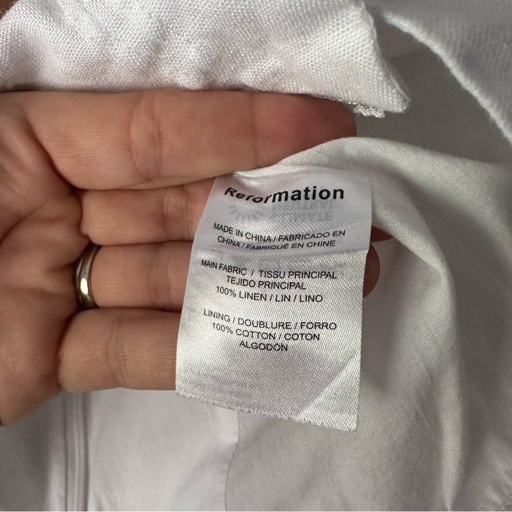 Reformation White “Brenda” Linen Cotton Lace Bustier Blouse Size Small - Picture 5 of 10